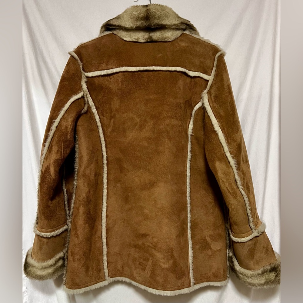 NWOT Dennis Basso Reversible Long Suede Fur Coat Jacket Fall Winter Cozy Warm - Picture 8 of 10